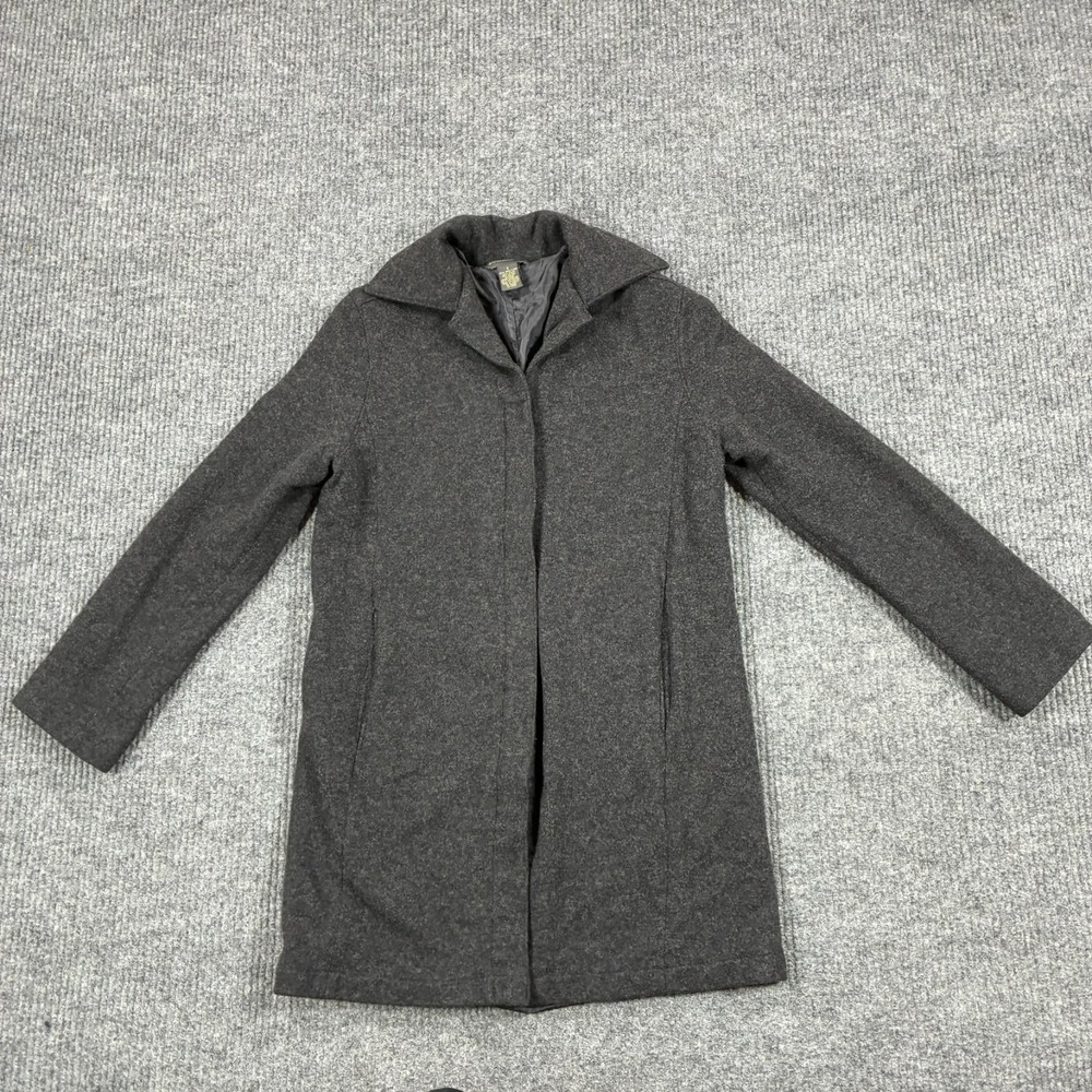 Banana Republic Womens Small Charcoal Gray Wool Blend Long Coat Jacket Lined